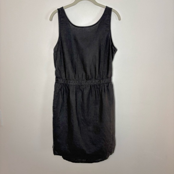 Gap Linen Tie Back Dress Black Short Sundress Sleeveless Resortwear Summer M - Picture 2 of 13